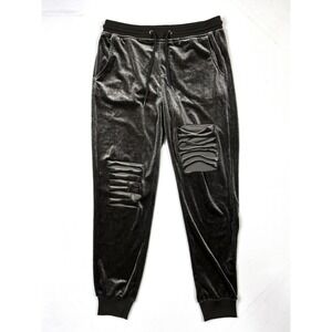 Nude Joggers Women's Medium Sliver Gray Shine Rips Pants